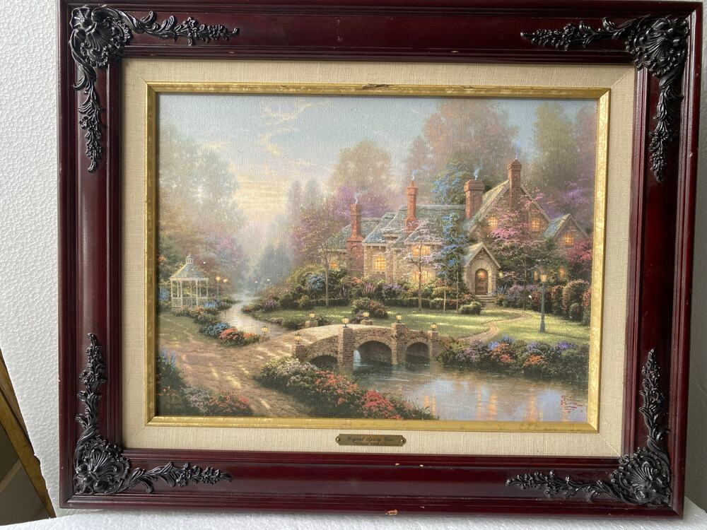 Thomas Kinkade Beyond Spring Gate Spring Gate II edic 2000 25.5x34 certificado